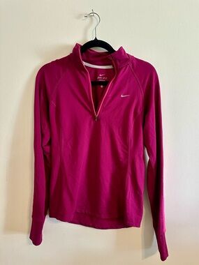 Nike Long Sleeve Dri-FIT Quarter-Zip Top - Magenta